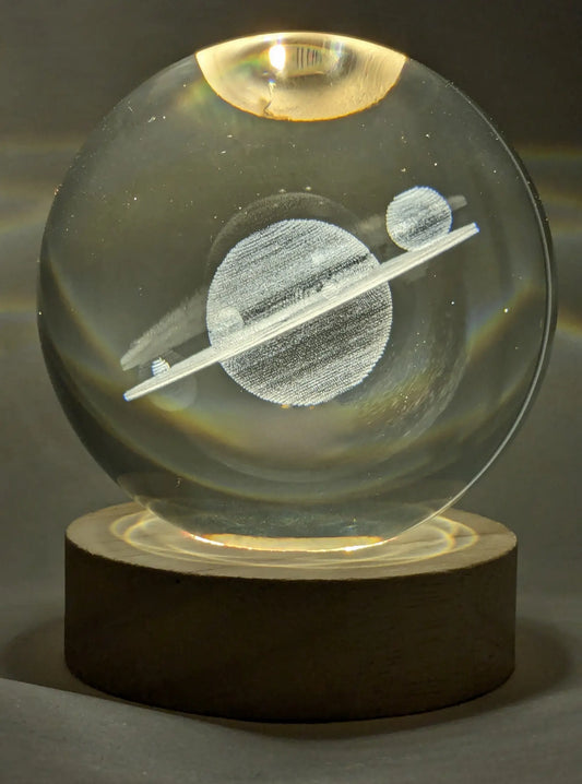 Crystal Saturn Lamp