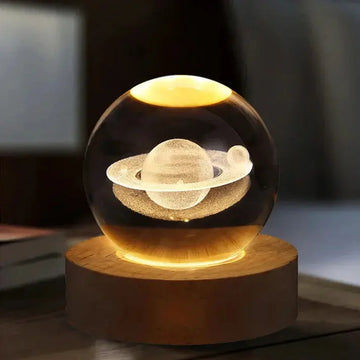 Crystal Saturn Lamp